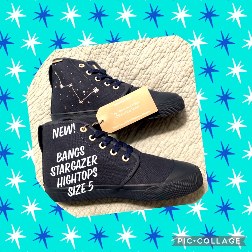 🐣NWT Bangs Hightops - Stargazer print in Navy Blue - Womens size 5.